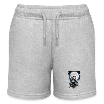 Opossum, das vom Mond beleuchtet wird. - Kinder Organic Joggingshorts Mini Bolter von Stanley/Stella - Grau meliert - Vorne