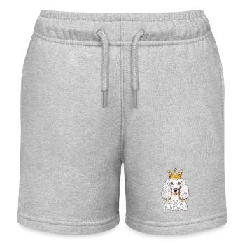 "Gekrönte Häupter" - Königspudel - Kinder Organic Joggingshorts Mini Bolter von Stanley/Stella - Grau meliert - Vorne
