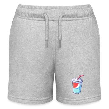 Cup of Soda - Feeling Refreshed - Kids Organic Sweat Shorts by Stanley/Stella - heather grey - Front