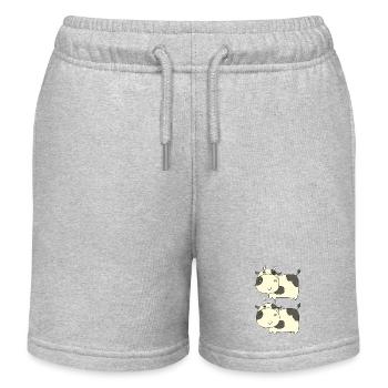 cow double - Kids Organic Sweat Shorts by Stanley/Stella - heather grey - Front