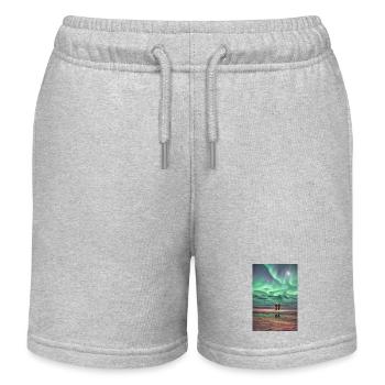 Aurora Borealis Verzauberung Aurora Borealis - Kinder Organic Joggingshorts Mini Bolter von Stanley/Stella - Grau meliert - Vorne
