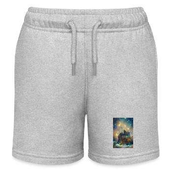 Château sous les étoiles Château sous les étoiles - Short de jogging enfant bio Stanley/Stella - gris chiné - Devant