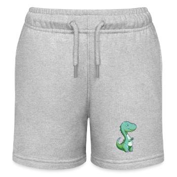 Dinosaur - Kids Organic Sweat Shorts by Stanley/Stella - heather grey - Front
