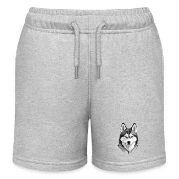Tête de husky mignonne - Short de jogging enfant bio Stanley/Stella - gris chiné - Devant