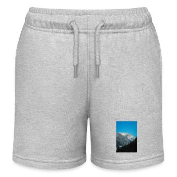 Alpen Glow On Agrafa mountain range in Greece - Kids Organic Sweat Shorts by Stanley/Stella - heather grey - Front
