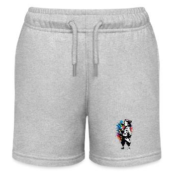 Street Art Fille 23247 - Short de jogging enfant bio Stanley/Stella - gris chiné - Devant