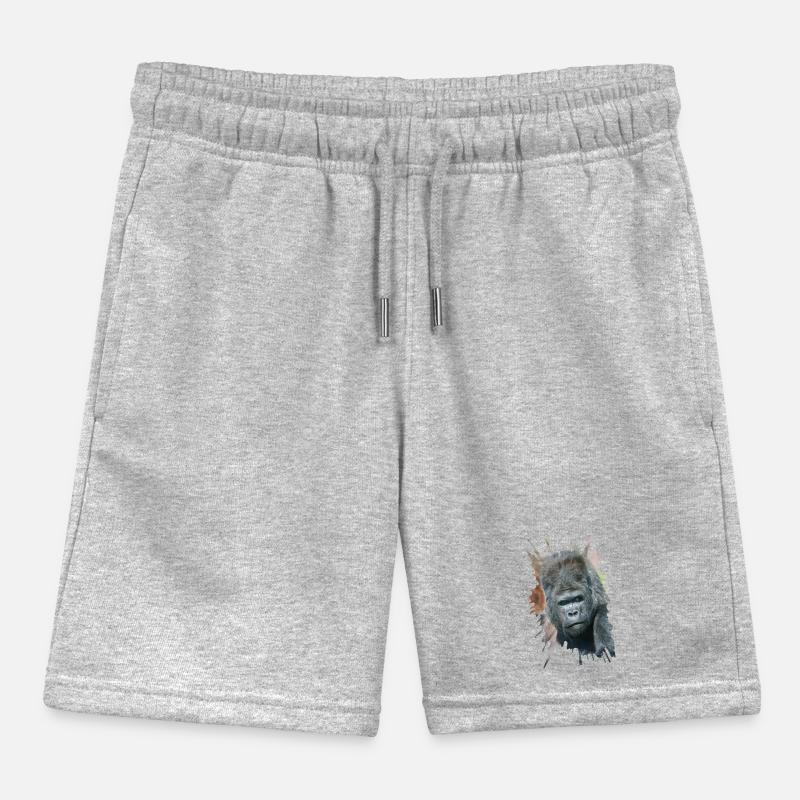 Auffällige Pose von Silverback Gorilla Dishi Kinder Organic Joggingshorts Mini Bolter von Stanley/Stella