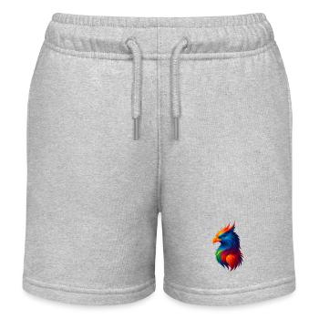 WPAP Style Polygon Animals - Griffin - Kids Organic Sweat Shorts by Stanley/Stella - heather grey - Front