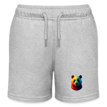 WPAP Stil Tiere - Pandabär Porträt - Kinder Organic Joggingshorts Mini Bolter von Stanley/Stella - Grau meliert - Vorne