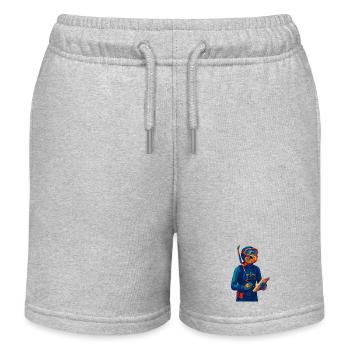 WPAP Polygon Style Animals - Marine Biologist - Kids Organic Sweat Shorts by Stanley/Stella - heather grey - Front