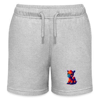 WPAP Polygon Kawaii Tiere Stil Baby Kamel Dromedar - Kinder Organic Joggingshorts Mini Bolter von Stanley/Stella - Grau meliert - Vorne