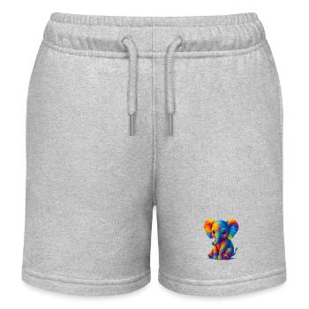 WPAP Polygon Kawaii Stil Baby Elefant - Kinder Organic Joggingshorts Mini Bolter von Stanley/Stella - Grau meliert - Vorne