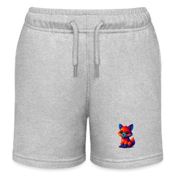 WPAP Polygon Kawaii Stil Baby Fuchs - Kinder Organic Joggingshorts Mini Bolter von Stanley/Stella - Grau meliert - Vorne
