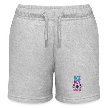 Eat Sleep Fly Repeat – Neon Drohnenpilot Routine - Kinder Organic Joggingshorts Mini Bolter von Stanley/Stella - Grau meliert - Vorne