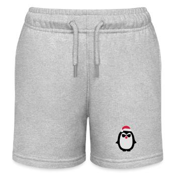 Weihnachtspinguin - Kinder Organic Joggingshorts Mini Bolter von Stanley/Stella - Grau meliert - Vorne