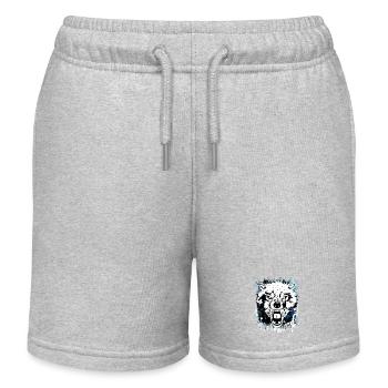 Loup - Loup - Loup-garou - Meute de loup - Pleine Lune - Short de jogging enfant bio Stanley/Stella - gris chiné - Devant