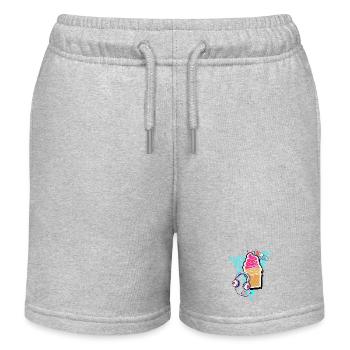 Musik und Gelato Eis - Kinder Organic Joggingshorts Mini Bolter von Stanley/Stella - Grau meliert - Vorne