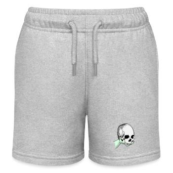 Totenkopf wird dargeboten - Kinder Organic Joggingshorts Mini Bolter von Stanley/Stella - Grau meliert - Vorne