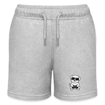 Chiot joueur - Short de jogging enfant bio Stanley/Stella - gris chiné - Devant