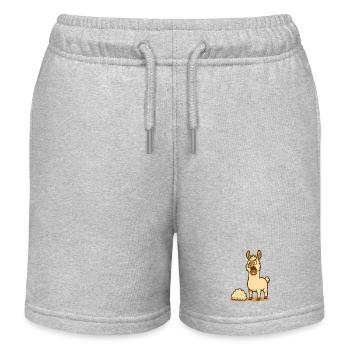 Humorvolle Lama Illustration  - Kinder Organic Joggingshorts Mini Bolter von Stanley/Stella - Grau meliert - Vorne