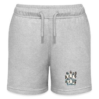 Lustige Seevogel Cartoon Illustration - Kinder Organic Joggingshorts Mini Bolter von Stanley/Stella - Grau meliert - Vorne