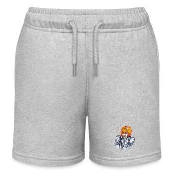 Shy illustration watercolor carographic - Kids Organic Sweat Shorts by Stanley/Stella - heather grey - Front