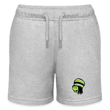 Frosch Reggae Musik Rasta Haare Mütze Jamaika Fun - Kinder Organic Joggingshorts Mini Bolter von Stanley/Stella - Grau meliert - Vorne