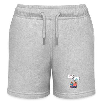 Caricature de Dispute de Pizza Pepperoni - Short de jogging enfant bio Stanley/Stella - gris chiné - Devant