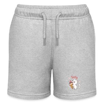 Chat gourmand Tasty Glace - Kids Organic Sweat Shorts by Stanley/Stella - heather grey - Front