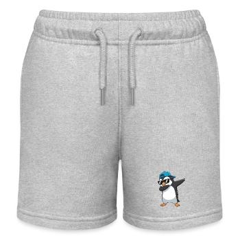 Cool Dabbing Penguin Sunglasses Cartoon-Kunst - Kinder Organic Joggingshorts Mini Bolter von Stanley/Stella - Grau meliert - Vorne