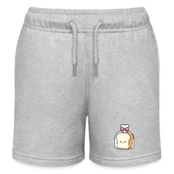 Pain kawaï en sachet avec nœud rose - Short de jogging enfant bio Stanley/Stella - gris chiné - Devant