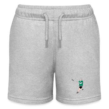 Lacrosse-Spieler im Grün - Kinder Organic Joggingshorts Mini Bolter von Stanley/Stella - Grau meliert - Vorne