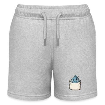 Poisson animal marin dans un sac triste - Short de jogging enfant bio Stanley/Stella - gris chiné - Devant