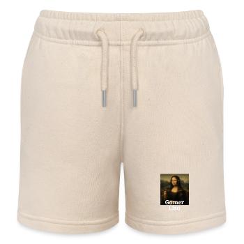 Jeu vidéo Lisa Leonardo Da Vinci Gamer Mona Lisa - Short de jogging enfant bio Stanley/Stella - écru doux - Devant