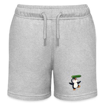 Süßer Pinguin Comic Gurke Artist Gleichgewicht - Kinder Organic Joggingshorts Mini Bolter von Stanley/Stella - Grau meliert - Vorne