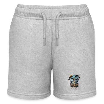 Wurzelbaum im Rahmen - Kinder Organic Joggingshorts Mini Bolter von Stanley/Stella - Grau meliert - Vorne