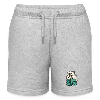 ICH KANN SO TUN ALS OB - Kinder Organic Joggingshorts Mini Bolter von Stanley/Stella - Grau meliert - Vorne