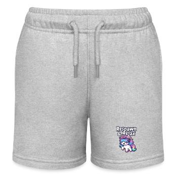 Unicorn VR Chill: Respawn & Relax - Kids Organic Sweat Shorts by Stanley/Stella - heather grey - Front