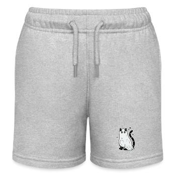 Halloween Katze Gespenst - Mit Sternen - Kinder Organic Joggingshorts Mini Bolter von Stanley/Stella - Grau meliert - Vorne