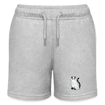 Halloween Katze Gespenst - Kinder Organic Joggingshorts Mini Bolter von Stanley/Stella - Grau meliert - Vorne