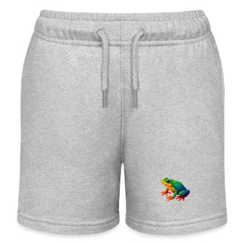 WPAP Stil Tiere - Laubfrosch - Kinder Organic Joggingshorts Mini Bolter von Stanley/Stella - Grau meliert - Vorne