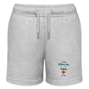 Pittiplatsch Let the Music play - Kinder Organic Joggingshorts Mini Bolter von Stanley/Stella - Grau meliert - Vorne