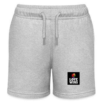 Love wins - Kids Organic Sweat Shorts by Stanley/Stella - heather grey - Front