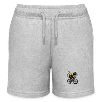 Cycling Cute Rat - Kids Organic Sweat Shorts by Stanley/Stella - heather grey - Front