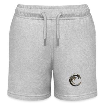Letter "C" in dragon design. - Kids Organic Sweat Shorts by Stanley/Stella - heather grey - Front