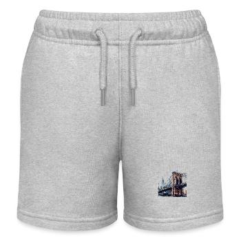 Die Brooklyn Bridge, ein Wahrzeichen New Yorks - Kinder Organic Joggingshorts Mini Bolter von Stanley/Stella - Grau meliert - Vorne