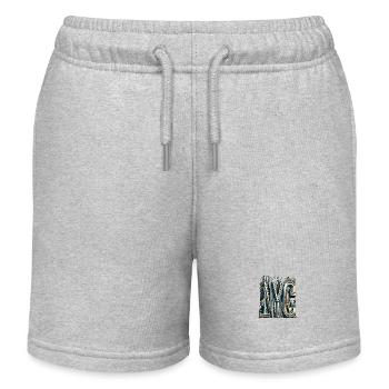 New York City, NYC, United States of America - Kids Organic Sweat Shorts by Stanley/Stella - heather grey - Front