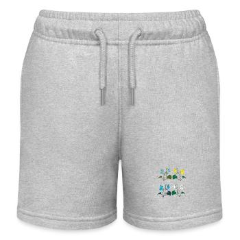 Violet 4 coloured - Kids Organic Sweat Shorts by Stanley/Stella - heather grey - Front