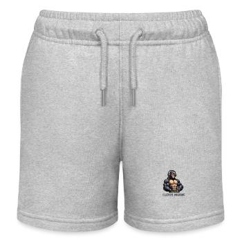 Gorilla Music - Kids Organic Sweat Shorts by Stanley/Stella - heather grey - Front