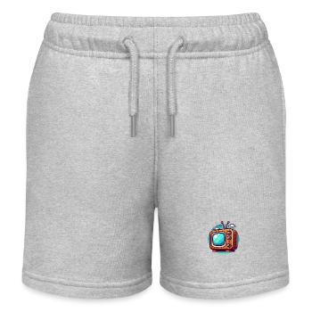 TV Television Retro - Kids Organic Sweat Shorts by Stanley/Stella - heather grey - Front